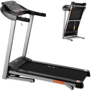 ISE Tapis Roulant Compatto - Pieghevole Verticale, Elettrico Pieghevole con Motore, Tapirulan Elettrico con LCD Display, Tapis Roulant Salvaspazio con Inclinazione manuale silenzioso