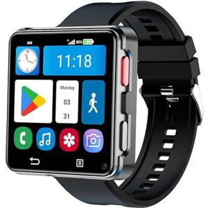 Rainbuvvy 4G Smart Watch, Android 11 Quad Core 4GB+64GB Smartwatch 2.65 pollici Grande Schermo Uomo Orologio 1200mAh Porta Tipo-C 5.0MP Dual Camera WiFi Bluetooth GPS Fitness Activity Tracker (4GB+64GB)