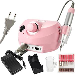 Layhou Fresa per Unghie Professionale 30000 giri, Layhou Aspiratore Unghie del chiodo dei Corredi Manicure della Lucidatrice Dellarchivio della macchina Trapano Elettrico con 6 fresa Punte