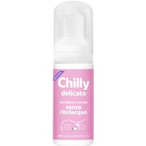 Chilly Senza Risciacquo, Detergente Intimo Senza Risciacquo Delicato, Da Usare Fuori Casa sulla Carta Igienica, Formula in Mousse a pH5, Clinicamente Testato - 100 ml