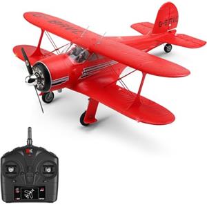 Dodoore RC Aereo Wltoys A300 Aereo radiocomandato 2,4 GHz giroscopio a 6 assi 6 g volo orizzontale 3D stunt luci LED allarme batteria scarica regalo per bambini adulti rosso