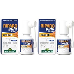 Naturando Riparo Gola Spray a base di Propoli ed estratti vegetali - Rapido Sollievo per Gola e Faringe - 25 ML