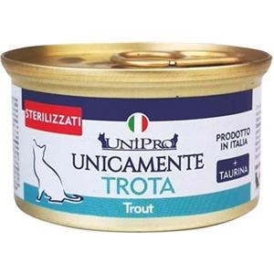 Unipro Cibo Umido Monoproteico per Gatti Sterilizzati alla Trota - Barattolo da 85 g