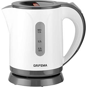 GRIFEMA Bollitore Elettrico Piccolo, 1100W 0,8 Litri per Acqua, con Filtro Anticalcare, Spegnimento Automatico, Corpo in Plastica e Base a 360° - Elettrodomestico da Cucina, GC1001