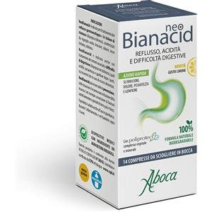 ABOCA NeoBianacid - Dispositivo medico per reflusso e dolore di stomaco - 14 Compresse Gusto Limone