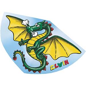 GÜNTHER FLUGSPIELE Paul Günther 1181 - Cerf-volant pour enfants Elwin, cerf-volant à une corde en film PE robuste avec balance réglable, pour enfants à partir de 4 ans, avec poignée et corde, taille env. 92 x 62 cm