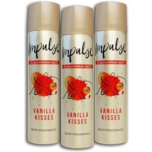 Gmbh Confezione da 3 deodorante spray Impulse Vanilla Kisses deodorante, 3 x 75 ml