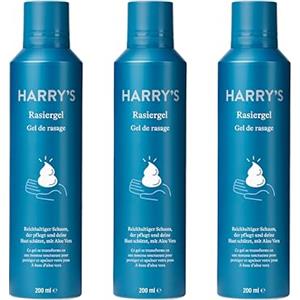 Harry's Gel da barba schiumoso, gel da barba con formula arricchita di aloe vera, confezione da 3 (200 ml), gel da barba, schiuma per rasatura