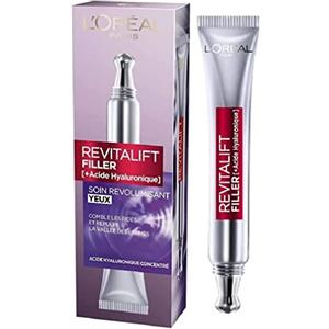 L'Oreal Paris L'Oréal Paris Contorno Occhi Revitalift Filler, Azione Antirughe Rivolumizzante con Acido Ialuronico Concentrato, 15 ml