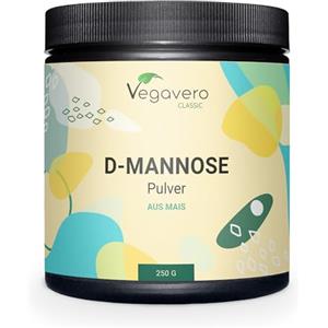 Vegavero D-MANNOSIO PURO in Polvere Vegavero® | 250 g | 100% NATURALE da Mais | Senza Additivi e Testato in Laboratorio | Cistite e Benessere delle Vie Urinarie | Con Misurino | Vegan