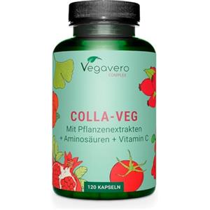 Vegavero COLLAGENE Vegano | con Vitamina C ed estratti vegetali Antiossidanti | Senza Additivi | per PELLE e ARTICOLAZIONI | 120 | Vegan