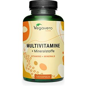 Vegavero MULTIVITAMINICO Multiminerale Vegavero® | L'UNICO SENZA ADDITIVI | Con Vitamine e Minerali di Qualità | Integratore per Difese Immunitarie e Stanchezza per Uomo e Donna | Vegan