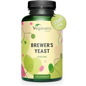 Vegavero Lievito di Birra | 2500 mg | Integratore per Capelli, Unghie e Pelle | Fonte di Biotina, Zinco e Selenio | 120 Capsule | Senza Additivi | Vegan | No OGM | Vegavero®
