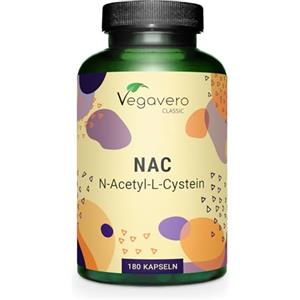 Vegavero NAC N-Acetil-Cisteina 600 mg | 180 capsule (6 Mesi) | Alto Dosaggio | 100% NATURALE da Mais | Precursore del Glutatione | SENZA ADDITIVI | Integratore N-Acetyl L-Cysteine | Vegan | Vegavero