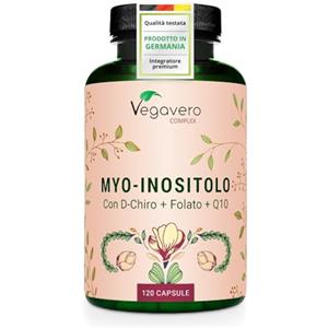 Vegavero Integratore INOSITOLO | Myo & D Chiro Inositol, Folato 5-MTHF, Cromo, Zinco e Vitamina B6 | PCOS e Ovaio Policistico | Certificato in Laboratorio