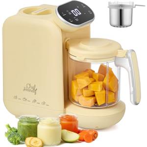 chefhandy Cuocipappa 5-in-1 per Neonati: Cuoci Pappa, Omogeneizzatore, Mixaggio, Riscaldamento Biberon - Processore per alimenti per bambini Preparatore di Pappe per lo Svezzamento e Tutte le Fasi di Crescita