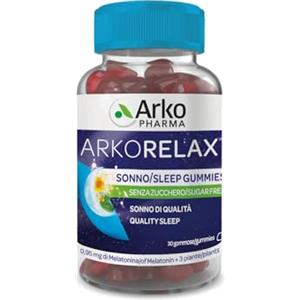 Arkopharma Arkorelax Sonno Gummies - Integratore Alimentare in Formato Caramelle Gommose - per Sonno e Rilassamento - Con Melatonina, Melissa, Escolzia e Tiglio - 1 Confezione da 30 Gummies