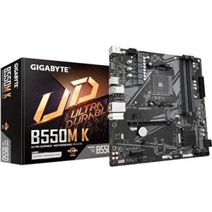 GIGABYTE B550M K Scheda madre - CPU AMD Ryzen 5000, fino a 4733 MHz DDR4, 1xPCIe 4.0 + 1xPCIe 3.0 M.2, LAN 1GbE, USB 3.2 Gen 1