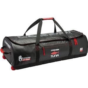 Cressi Tuna Bag 120 Lt, Borsone Impermeabile di Grandi Dimensioni, Disponibile in Versione Senza Ruote Unisex Adulto, Nero/Rosso