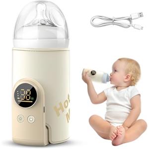 BAIFULAI Scaldabiberon per neonati, in viaggio, 6 temperature regolabili 38-50 °C, display LCD LCD veloce e uniforme