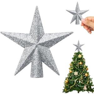 XIABYAYU Mini Stella Albero di Natale, Puntale per Albero di Natale, 11 cm Alberos di Natalizia Topper, Decorazione per Natalizia Festa
