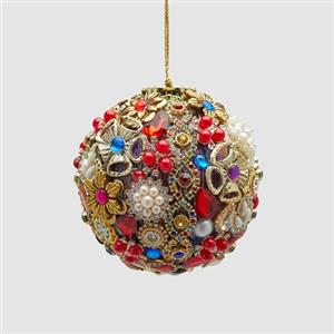 EDG Enzo De Gasperi Addobbo Pallina Sfera di Natale Mille Perle 10cm Multicolore