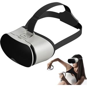 Generic Occhiali per realtà virtuale - Occhiali 3D VR, visore VR mobile | Cuffie da gioco indossabili regolabili per guardare contenuti 3D, immersivo a doppio schermo per film, app, simulazioni