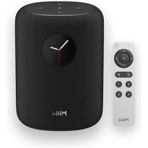 WiiM Sound altoparlante intelligente con display touch 1,8″, audio Hi-Res 24-bit/192 kHz, AI RoomFit™, 100 W, Wi-Fi 6E/Bluetooth 5.3, multi-room/stereo, telecomando incluso, Nero