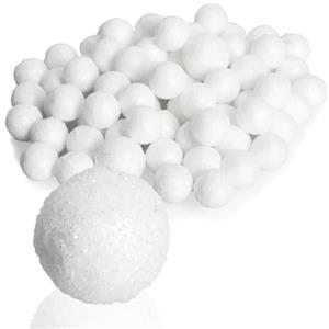 COM-FOUR® 90x sfere di neve - palline decorative in polyfoam - decorazioni natalizie versatili con glitter - decorazioni per l'albero di Natale (Ø 1,5 cm)