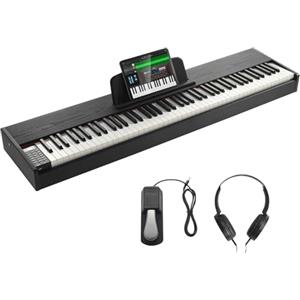 VEVOR Pianoforte Digitale con 88 Tasti Completamente Pesati, Set Tastiera Elettrica Portatile con Doppia Tastiera, Pianoforte Elettrico Altoparlanti, Pedale Sustain, Cuffie, Bluetooth USB MIDI