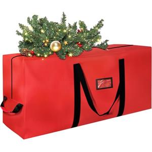 BOOPNEW Sacca per Albero di Natale, Custodia Porta Albero di Natale Artificiale fino a 210 cm, Borsa Albero di Natale in Tessuto Oxford 600D Impermeabile, Protegge da Polvere Insetti e Umidità, Rosso