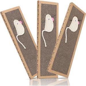 Nobleza Tiragraffi per Gatto con Canapa Naturale e Cartone Denso, Tiragraffi per Gatti Cartone Ondulato, con Sacchetto di Erba gatta in Regalo, 38 * 12.5 * 1.8CM