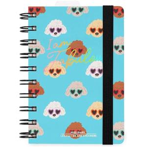 Legami - Agenda Giornaliera Spiralata Small, 12 Mesi, Diario da Gennaio 2025 a Dicembre 2025, Planner Pieghevole 2025/2026, Chiusura con Elastico, Taschina Finale, Rubrica, 8.5 x 13 cm, Sky Blue Dogs