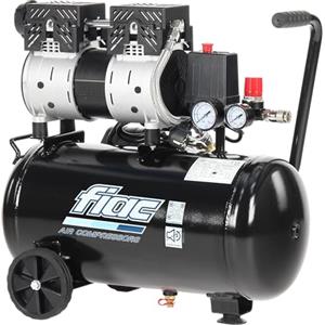 FIAC Compressore d'Aria Mobile Silenzioso SUPERSILENT 24, Compressore Aria Senza Olio, Pressione Massima 8 Bar, Potenza 1 CV, Serbatoio 24 Litri, Rumorosità 58 dB LpA