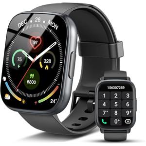 Poounur Smartwatch Uomo Donna Chiamate Bluetooth, 1.95" Orologio Smart Watch con Display LCD, Monitoraggio Frequenza Cardiaca e SpO2, Impermeabil IP68 112 modalità Fitness, Fitness Tracker per Android iOS