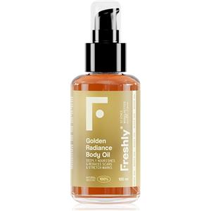 Freshly Cosmetics Golden Radiance Body Oil - Olio corpo idratante e rassodante per smagliature, 100ml