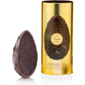 Venchi - Uovo di Cioccolato Chocoviar 75%, Gusto Extra Fondente 75%, con Granella Extra Fondente, con Sorpresa, Senza Glutine, Vegano, 350 gr, Collezione Pasqua, Idea Regalo