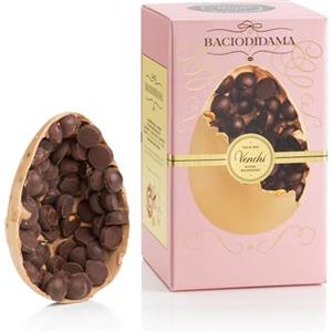 Venchi - Uovo di Cioccolato, Gusto BacioDiDama, con Friabili Biscotti alla "Nocciola Piemonte IGP" Ricoperti al Fondente, con Sorpresa, Senza Glutine, 540 gr, Collezione Pasqua, Idea Regalo