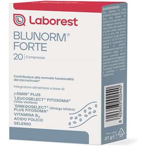 URIACH ITALY Blunorm Forte - Integratore alimentare con Diosmina, Vitis vinifera, Ginkgo biloba, Vitamine B e Selenio - 20 Compresse