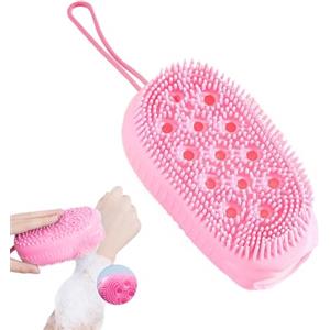 Generico Scrubber per Doccia in Silicone - Spazzola per Pulizia Doccia - Spazzola Morbida Detergente per Pelle, Scrub Bagno Doppia Faccia con Massaggio per Casa e Viaggi