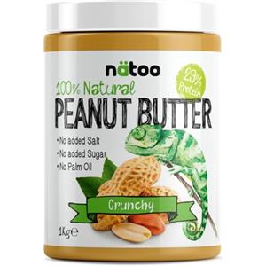 NÄTOO Burro di Arachidi Proteico, 29% di Proteine, 1kg, Crema Proteica Senza Zucchero, 100% Arachidi Tostate di Alta Qualità, Peanut Butter Crunchy, Crema Spalmabile ideale per Colazione Proteica