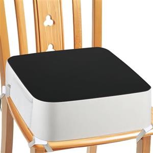 Aqash Rialzo per bambini, per tavolo da pranzo, nero, 9,6 cm | ancoraggio a 4 punti, tasche laterali, antiscivolo, portatile