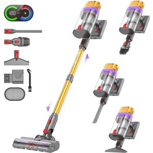 Vistefly V15 Ultra Aspirapolvere senza Fili, 58KPa 600W 70 Minuti Scopa Elettrica senza Filo Potente, Doppio Contenitore Anti-Groviglio Modalità Automatica per Pavimenti Tappeti Peli Animalili