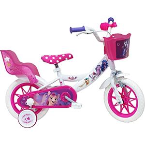 Denver My Little Pony - Bicicletta Bambini, Colore Bianco, Fuxia, misura 12"