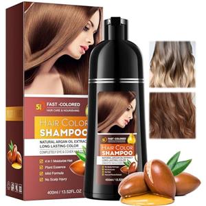 HOUSN Hair Dye Shampoo,Shampoo Colorante Capelli Bianchi,Shampoos Colorante Brown Scuro 3 In1,Teintura Capelli Naturale,Copertura Al 100% Dei Hair Bianchi,Colore Naturale E Lunga Durata,Per Uomo E Donna