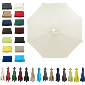 HonunGron UV50+ Telo di Ricambio per Ombrellone 6 Stecche/8 Stecche, Tettoia di Ricambio per Ombrello 2m/2.7m/3m Copertura di Ricambio per Ombrellone da Giardino (2m - 6 Ribs,Beige)