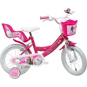 Mattel Barbie - Bicicletta Bambina, Rosa-Bianco, misura 14"