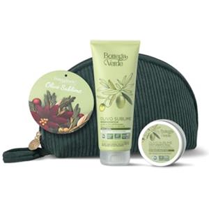 Bottega Verde - Cofanetto Regalo Olivo Sublime con Pochette, Bagnodoccia 200 ml e Trattamento Mani 50 ml, con Olio di Oliva Iperfermentato, Idea Regalo