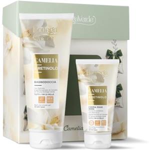 Bottega Verde - Cofanetto Regalo Camelia e Retinolo, con Bagnodoccia 200 ml e Crema Mani 75 ml, Profumo Fresco e Fiorito, Efficacia Nutritiva e Protettiva, Idea Regalo