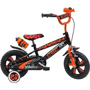 Denver STREET ART Bicicletta Bambini, Colore Nero, Arancio, Misura 12"